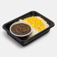 چلو خورشت قورمه سبزی 