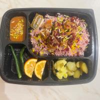 آلبالو پلو با گوشت شیرازی