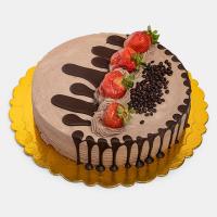 کیک وانیلی با روکش شکلاتی
