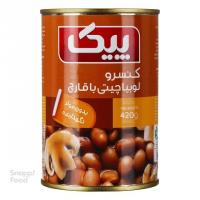 کنسرو لوبیا چیتی با قارچ پیک