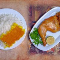 چلو مرغ سرخ شده (ران)