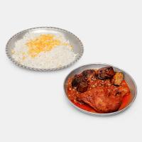 چلو مرغ با غوره پهلو (ران)