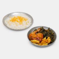 چلو مرغ با اسفناج