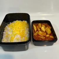 چلو خورشت قیمه سیب زمینی