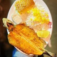 چلو ماهی قزل آلا سرخ شده