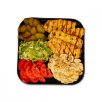 خوراک شنیسل مرغ کبابی با قارچ و پنیر