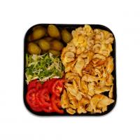 خوراک مرغ پرسی با قارچ و پنیر پیتزا