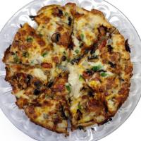 پیتزا مرغ و قارچ آمریکایی