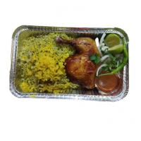 سبزی پلو با مرغ سرخ شده (ران)