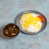 چلو خورشت قورمه سبزی