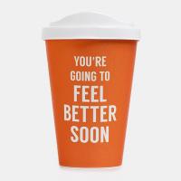 لیوان طرح احساس نارنجی لمیز