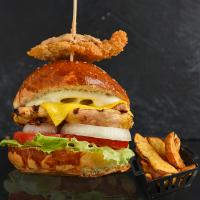 چیکن برگر گریل (با سیب زمینی)