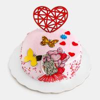 کیک تولد وانیلی خامه ای