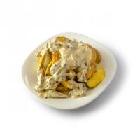 سیب زمینی سرخ شده با سس قارچ