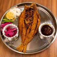 چلو ماهی شوریده سرخ شده