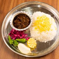 چلو خورشت قلیه میگو