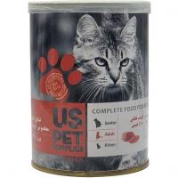 کنسرو گربه یو اس پت با طعم گوشت 
