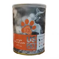 کنسرو گربه یو اس پت با طعم مرغ و کدوتنبل و سنبل الطیب 