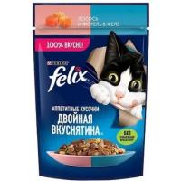 پوچ گربه فلیکس میکس ماهی تن و سالمون