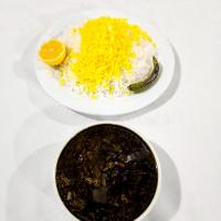 چلو خورشت قورمه سبزی