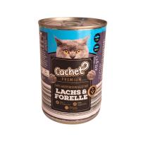 کنسرو گربه بالغ با طعم ماهی در ژله برند Cachet کچت 415 گرمی