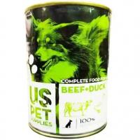 کنسرو سگ بالغ پته طعم گوشت گاو و اردک برند us pet یو اس پت