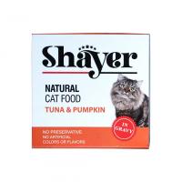 کنسرو گربه بالغ مدل نچرال طعم تن و کدوحلوایی برند شایر110گرمی