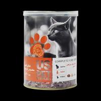 کنسرو گربه بالغ مرغ و کدوتنبل و سنبل الطیب برند us pet یو اس پت 400 گرمی