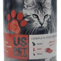 کنسرو یو اس پت پته گربه بالغ حاوی گوشت خالص 400 گرم