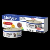 کنسرو گربه بالغ طعم ماهی تن برند Shayer شایر 90 گرمی پک 3 عددی