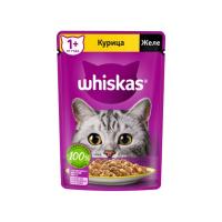 پوچ گربه بالغ طعم مرغ در ژله برند Whiskas ویسکاس وزن 75 گرمی