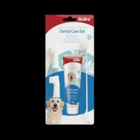 ست مسواک و خمیر دندان سگ با طعم گوشت برند Bioline بایولاین