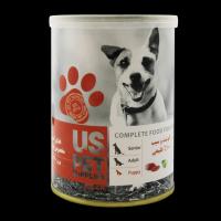 کنسرو توله سگ طعم گوشت و سیب برند us pet یو اس پت 400 گرمی