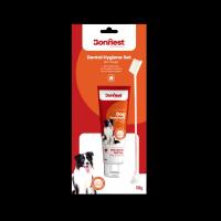 ست مسواک و خمیر دندان سگ با طعم مرغ برند bonnest بونست