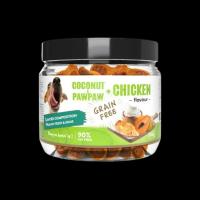 تشویقی سطلی سگ بالغ طعم مرغ و نارگیل برند Howbone هابن 200 گرمی