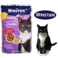 پوچ گربه بالغ با طعم مرغ برند winston وینستون 100 گرم