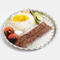 چلو کباب کوبیده معمولی دو سیخ