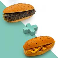 دو لقمه کوکو سبزی + فیله مرغ و پنیر