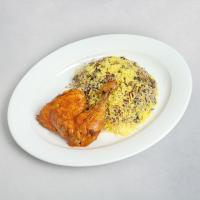 باقالی پلو با ران مرغ سس پز