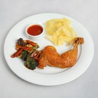 خوراک ران مرغ سس پز