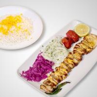 چلو جوجه کباب مخصوص یک سیخ (ران)