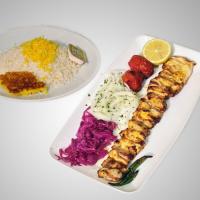 چلو جوجه کباب مخصوص یک سیخ (سینه)