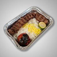 چلو کباب کوبیده اقتصادی یک سیخ