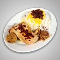 زرشک پلو با ران مرغ شاندیزی