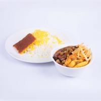 چلو خورش جوجه غوره بادمجان