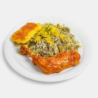 باقالی پلو با مرغ