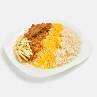 چلو خورشت قیمه سیب زمینی
