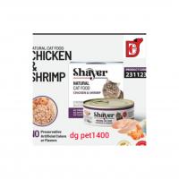 کنسرو گربه شایر نچرال طعم مرغ و میگو