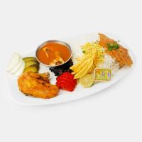 چلو مرغ سرخ شده