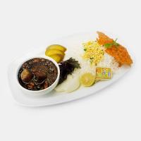 چلو خورشت قورمه سبزی مخصوص